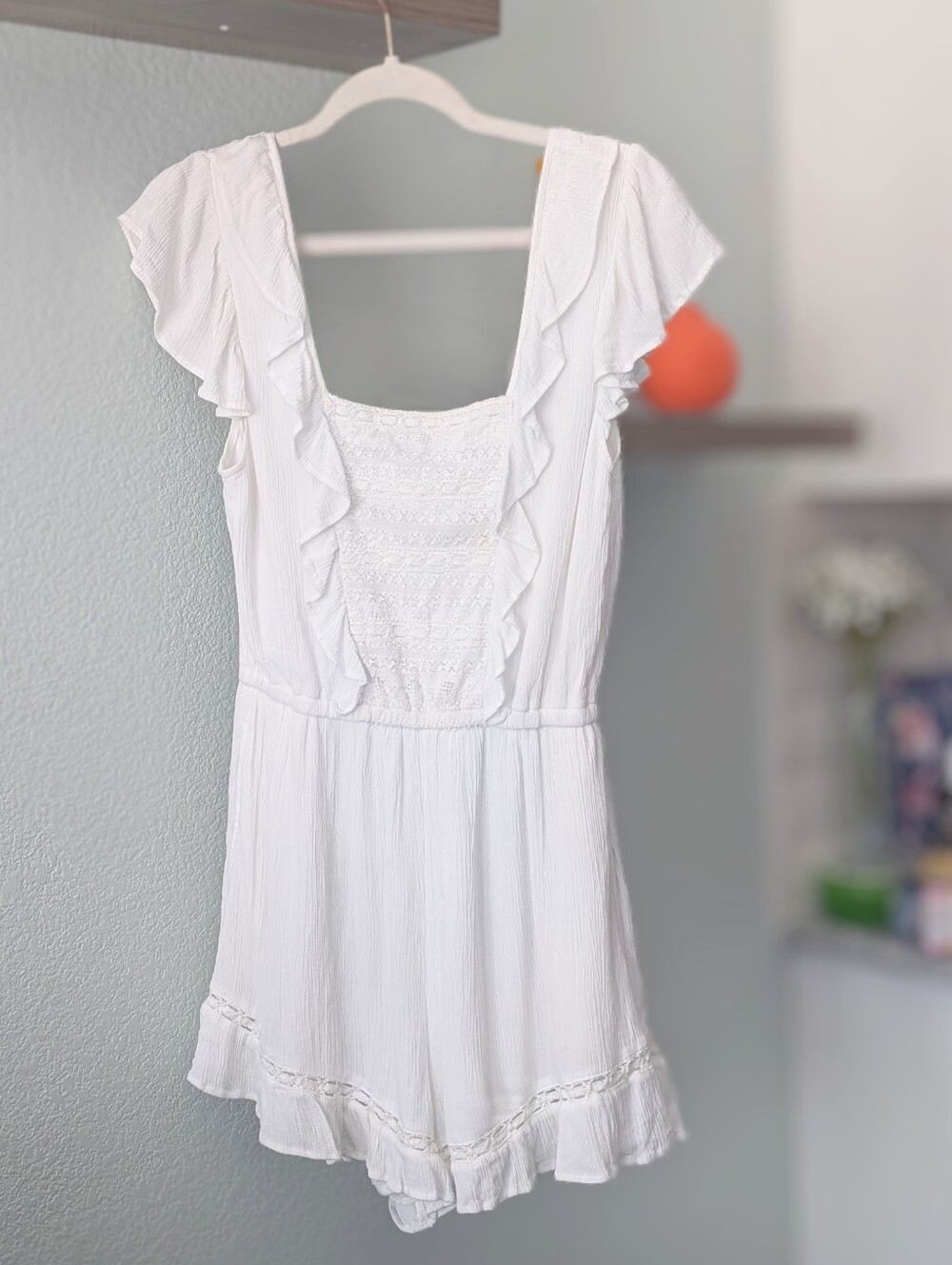 American Eagle Outfitters White Lace Romper